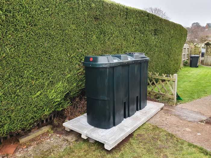 hidden oil tank installation